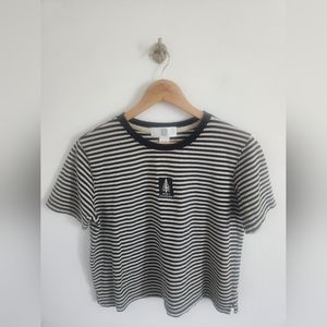 Womens Smoky Mountains Striped Crop Top Size Medium
